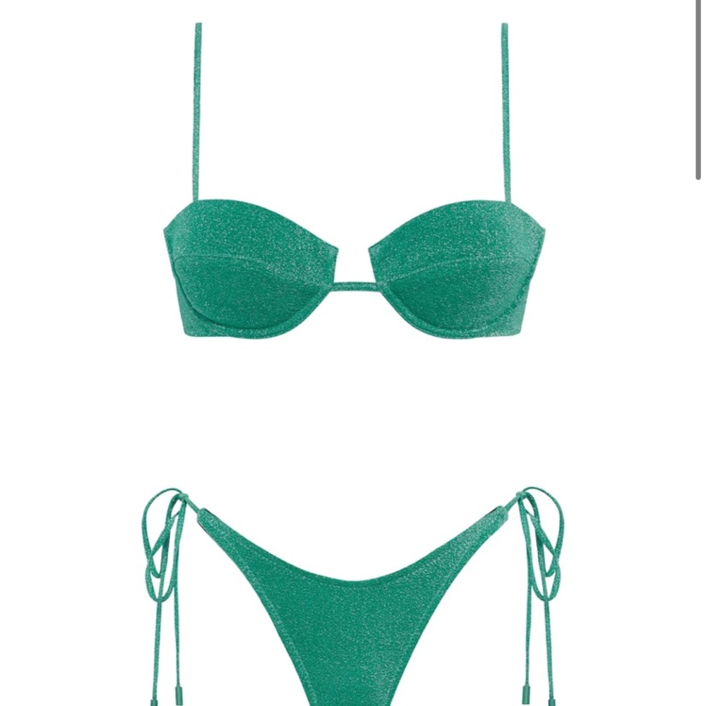Green triangl sparkle bikini